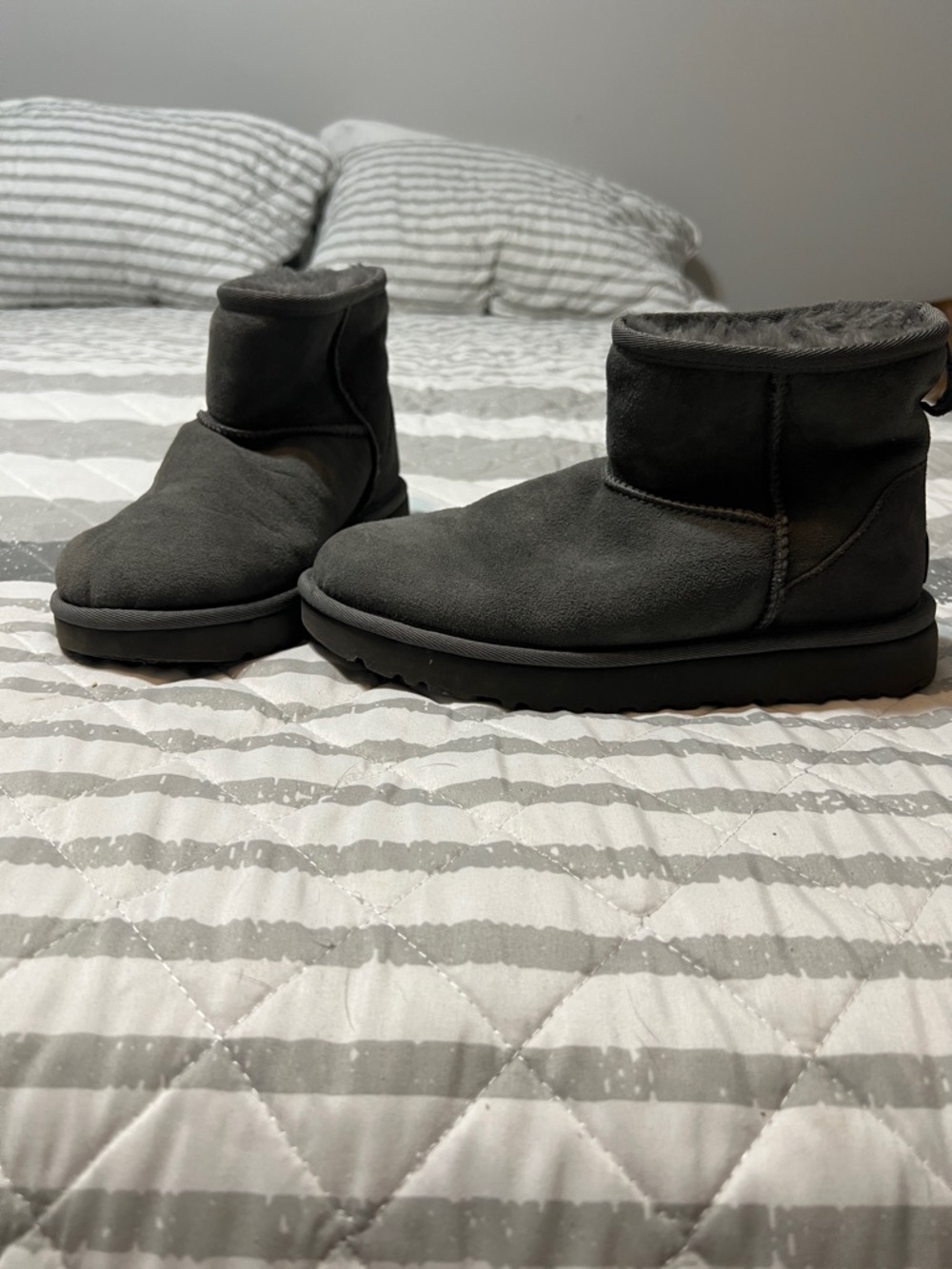UGG Gray Plush Shearling Boot Lining with Label